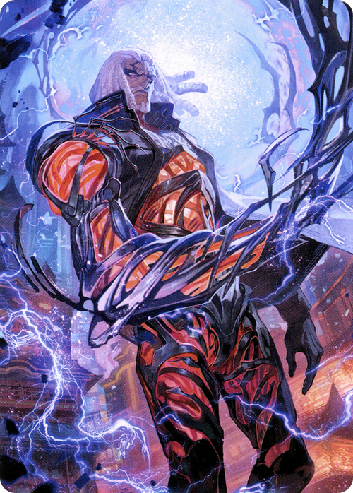 Tezzeret, Betrayer of Flesh // Tezzeret, Betrayer of Flesh (ANEO-054) - Neon Dynasty Art Series (Borderless) Foil