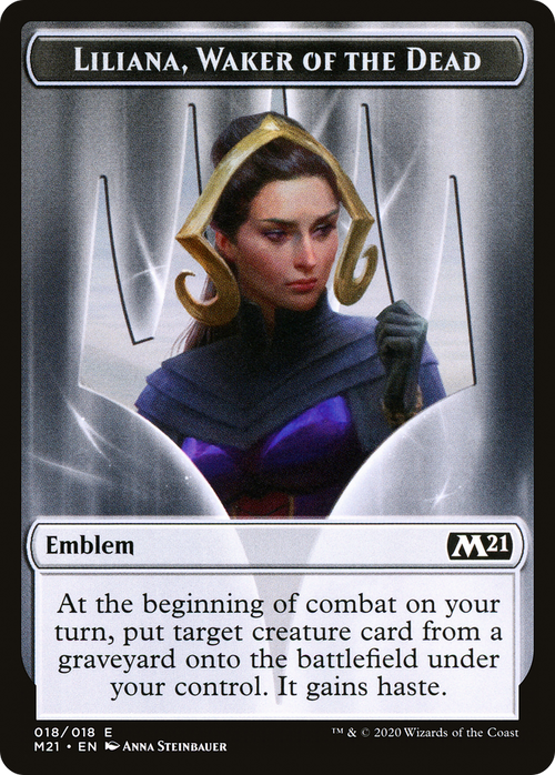 Liliana, Waker of the Dead Emblem (TM21-018) - Core Set 2021 Tokens Foil