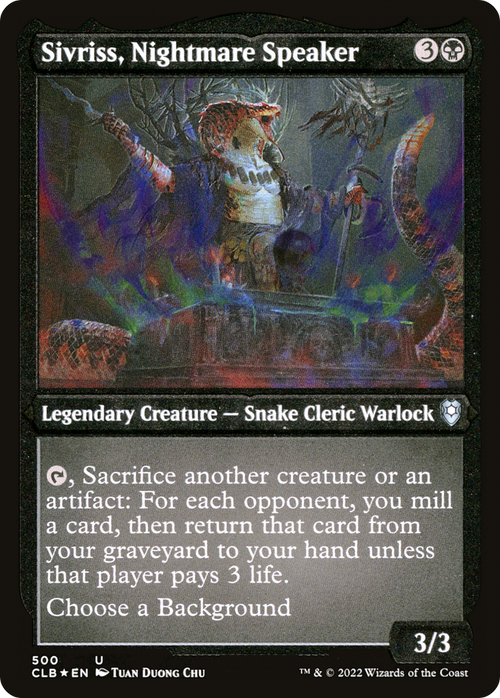 Sivriss, Nightmare Speaker (Foil Etched) (CLB-500) - Commander Legends: Battle for Baldur's Gate Foil