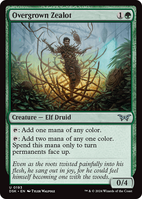 Overgrown Zealot (DSK-193) - Duskmourn: House of Horror Foil