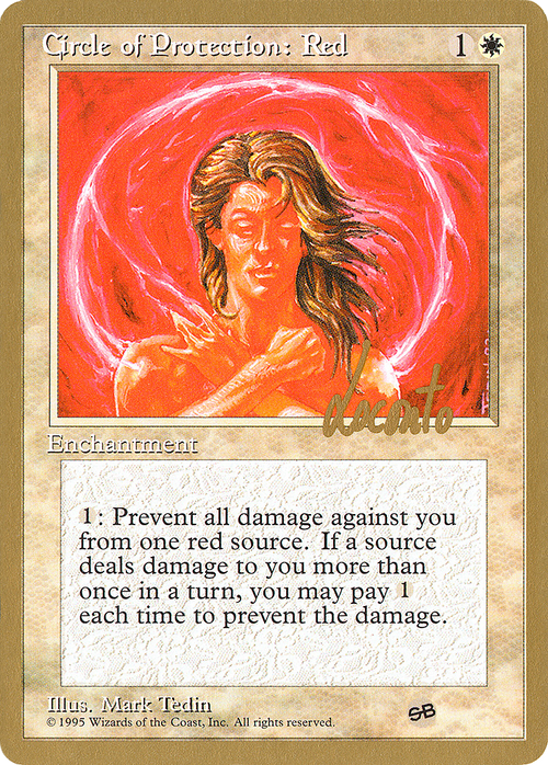 Circle of Protection: Red - 1996 Michael Loconto (4ED) (SB) (WCD-) - Pro Tour Collector Set