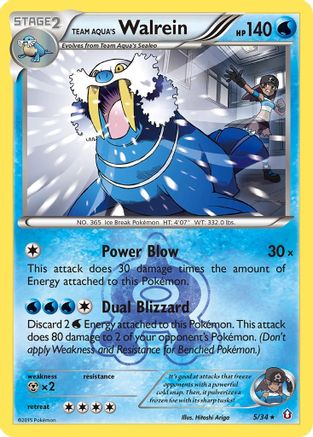 Team Aqua's Walrein 005/34  - Holofoil Double Crisis - Holo Rare