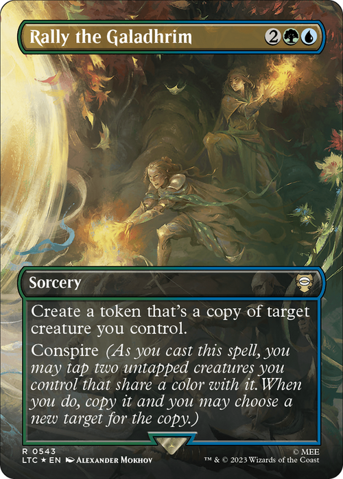 Rally the Galadhrim (Borderless) (Surge Foil) (LTC-543) - Tales of Middle-earth Commander Foil