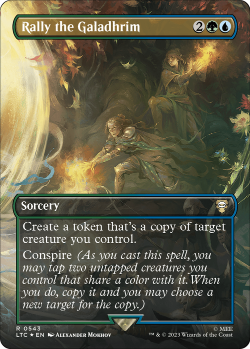Rally the Galadhrim (Borderless) (Surge Foil) (LTC-543) - Tales of Middle-earth Commander Foil