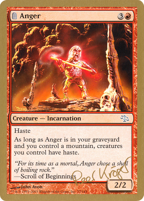 Anger - 2003 Peer Kroger (JUD) (WCD-PK77) - World Championship Decks 2003