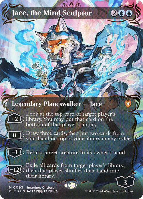 Jace, the Mind Sculptor (Borderless) (Raised Foil) (BLC-093) - Bloomburrow Commander Foil