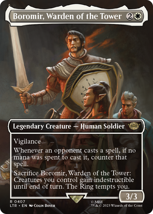 Boromir, Warden of the Tower (Borderless) (LTR-407) - The Lord of the Rings: Tales of Middle-earth
