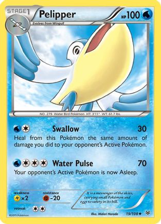 Pelipper 019/108  - Reverse Holofoil XY  Roaring Skies - Uncommon