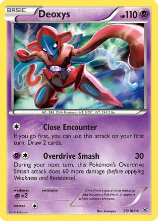 Deoxys 033  - Reverse Holofoil XY  Roaring Skies - Holo Rare