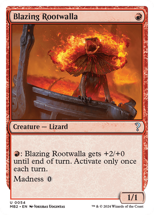 Blazing Rootwalla (White Border) (MB2-054) - Mystery Booster 2