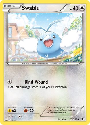 Swablu 073/108  - Reverse Holofoil XY  Roaring Skies - Common