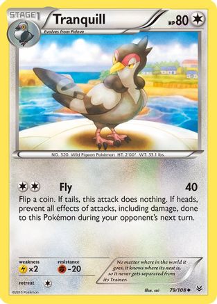 Tranquill/108  - Reverse Holofoil XY  Roaring Skies - Uncommon