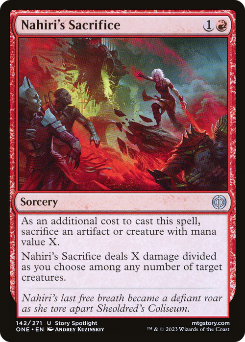 Nahiri's Sacrifice (ONE-142) - Phyrexia: All Will Be One Foil