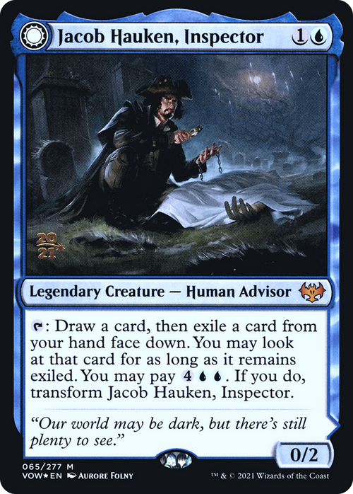 Jacob Hauken, Inspector (PRE-065) - Innistrad: Crimson Vow Promos: (Double Faced Transform) Foil