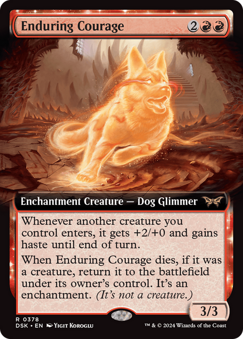 Enduring Courage (Extended Art) (DSK-378) - Duskmourn: House of Horror: (Extended Art, enchantment) Foil