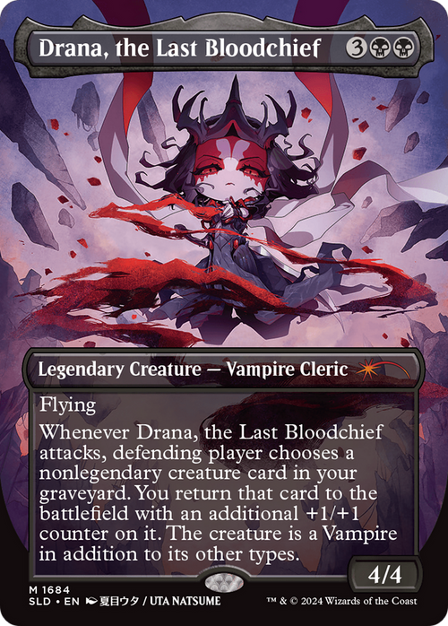 Drana, the Last Bloodchief (Rainbow Foil) (SLD-1684) - Secret Lair Drop (Borderless) Foil