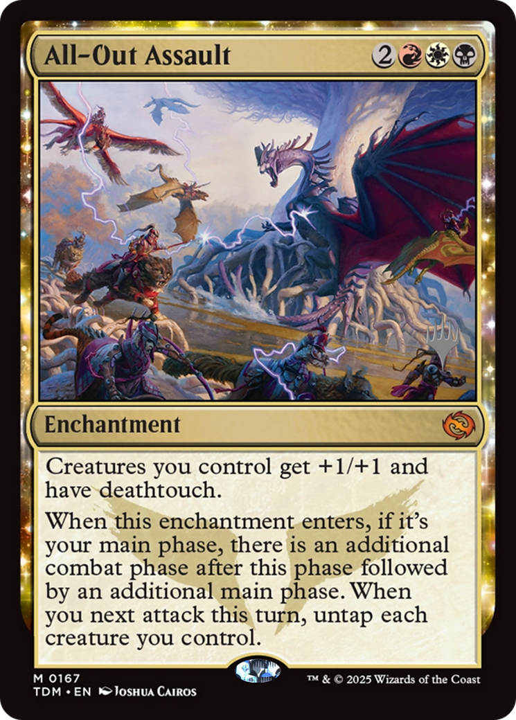 All-Out Assault (PPTDM-167P) - Promo Pack: Tarkir: Dragonstorm: (enchantment) Foil