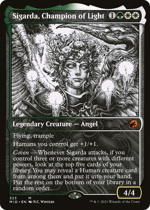 Sigarda, Champion of Light (Showcase) (MID-323) - Innistrad: Midnight Hunt: (Showcase)