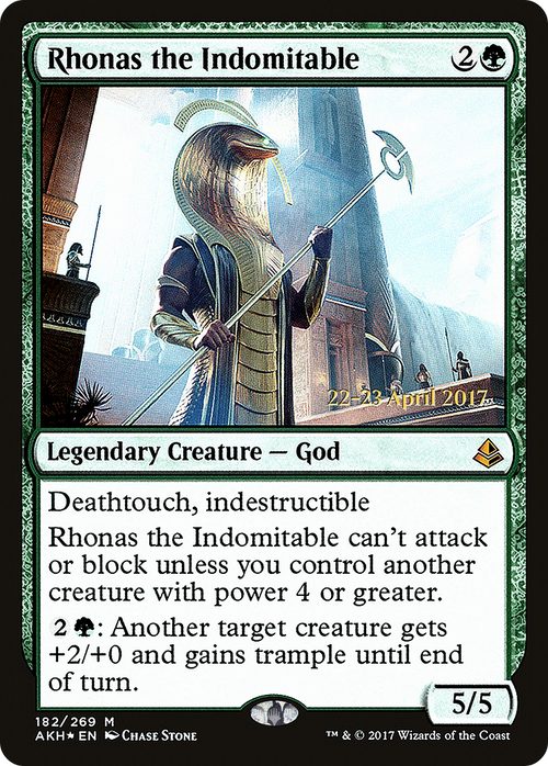 Rhonas the Indomitable (PRE-182S) - Amonkhet Promos Foil