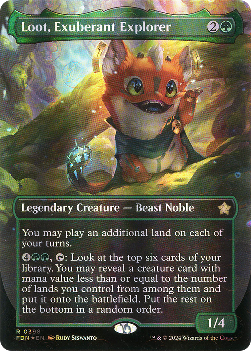 Loot, Exuberant Explorer (Borderless) (Mana Foil) (FDN-398) - Foundations Foil