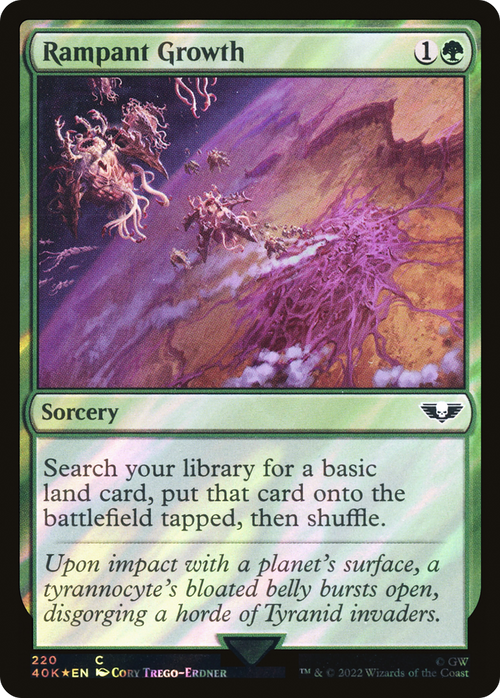 Rampant Growth (Surge Foil) (40K-220) - Warhammer 40,000 Commander Foil