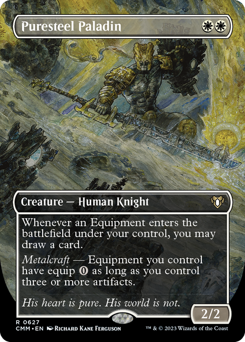 Puresteel Paladin (Borderless) (CMM-627) - Commander Masters Foil
