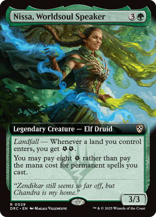 Nissa, Worldsoul Speaker (Extended Art) (DRC-029) - Commander: Aetherdrift: (Extended Art)