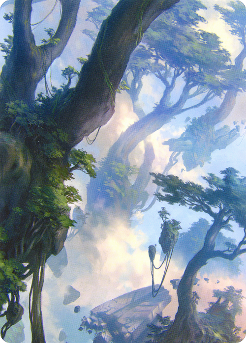Forest // Forest (AZNR-019) - Zendikar Rising Art Series (Borderless) Foil