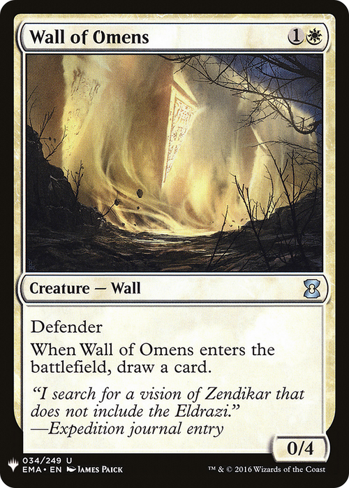 Wall of Omens (EMA) (LIST-EMA-34) - The List