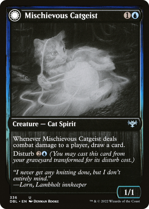 Mischievous Catgeist (DBL-336) - Innistrad: Double Feature: (Double Faced Transform)