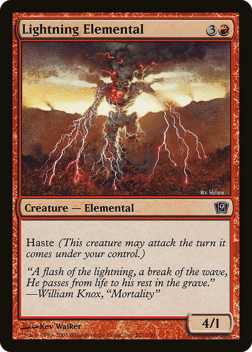 Lightning Elemental (9ED-201) - 9th Edition Foil