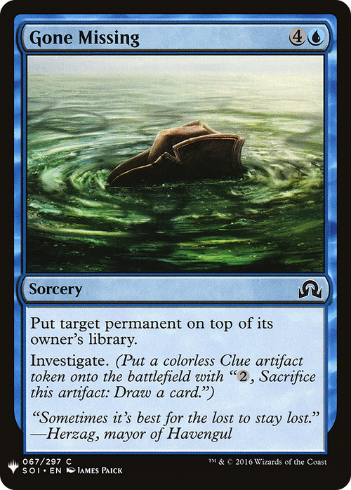 Gone Missing (LIST-SOI-67) - The List
