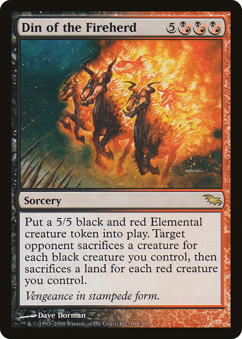 Din of the Fireherd (SHM-184) - Shadowmoor Foil