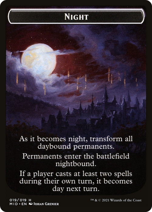Day // Night (TMID-019) - Innistrad: Midnight Hunt Tokens