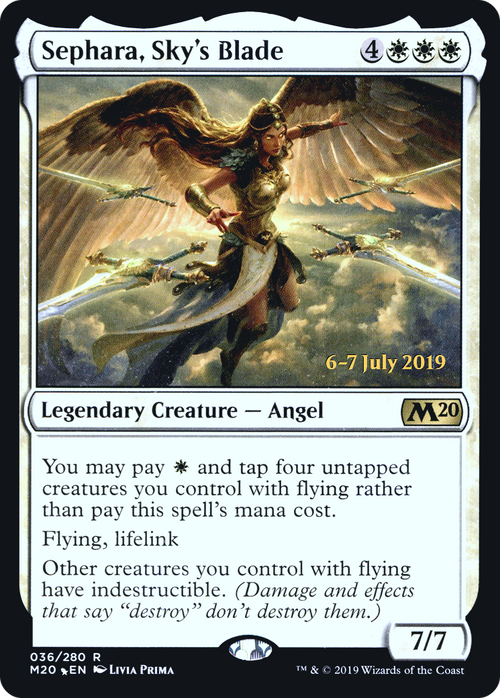 Sephara, Sky's Blade (PRE-36S) - Core Set 2020 Promos Foil