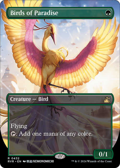 Birds of Paradise (Anime Borderless) (RVR-432) - Ravnica Remastered Foil
