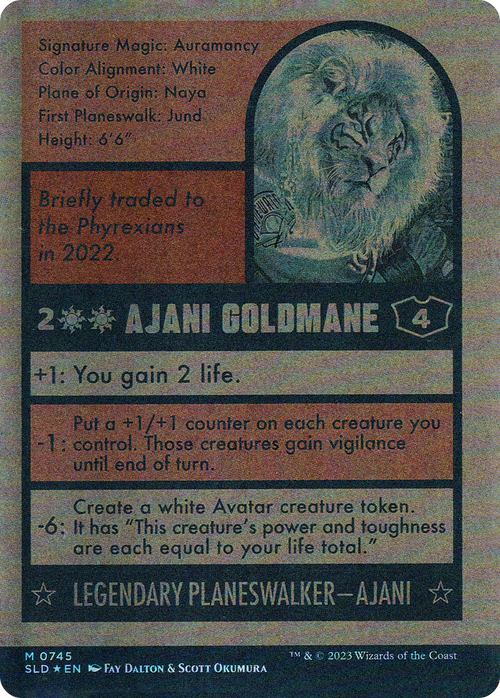 Ajani Goldmane (745) (Autographed) (SLD-745) - Secret Lair Drop: (Full Art) (Borderless) Foil