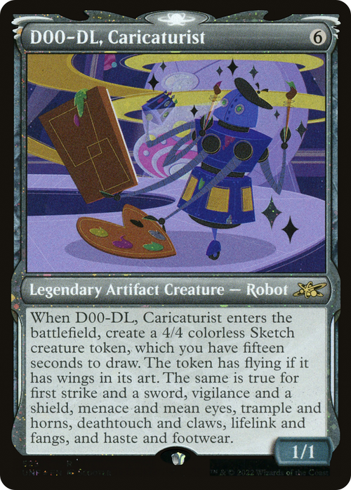 D00-DL, Caricaturist (Showcase) (Galaxy Foil) (UNF-525) - Unfinity: (Showcase) Foil