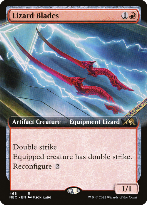 Lizard Blades (Extended Art) (NEO-468) - Kamigawa: Neon Dynasty: (Extended Art) Foil