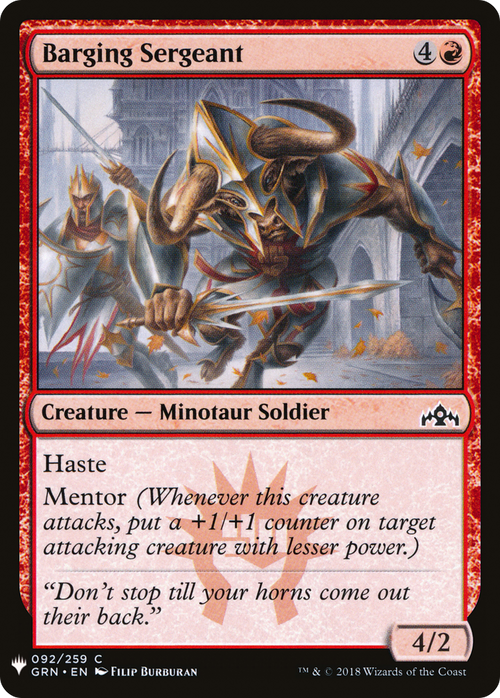 Barging Sergeant (LIST-GRN-92) - The List