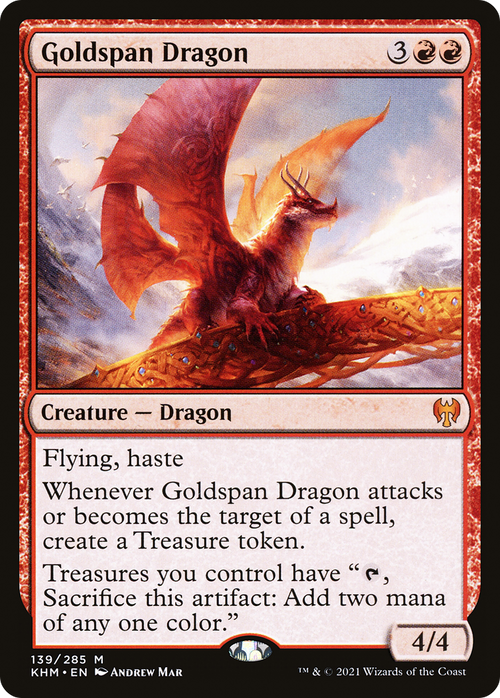 Goldspan Dragon (KHM-139) - Kaldheim Foil