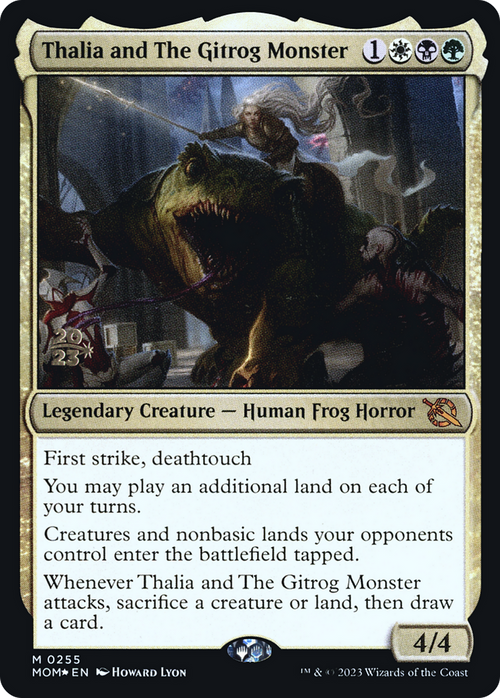Thalia and The Gitrog Monster (PRE-255) - March of the Machine Promos Foil
