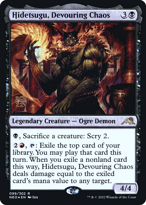 Hidetsugu, Devouring Chaos (PRE-099) - Kamigawa: Neon Dynasty Promos Foil