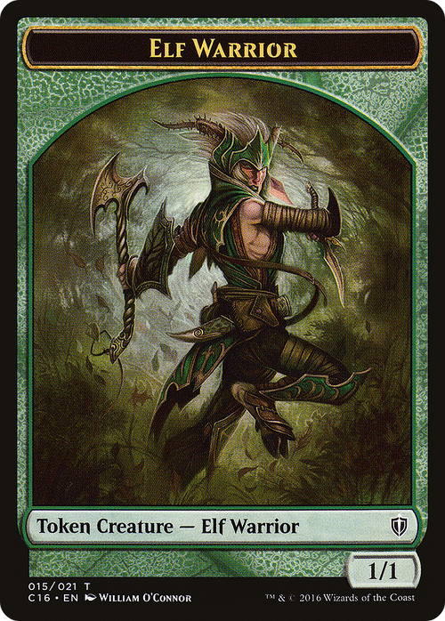 Elf Warrior // Zombie Double-Sided Token (C16-015) - Commander 2016 Tokens
