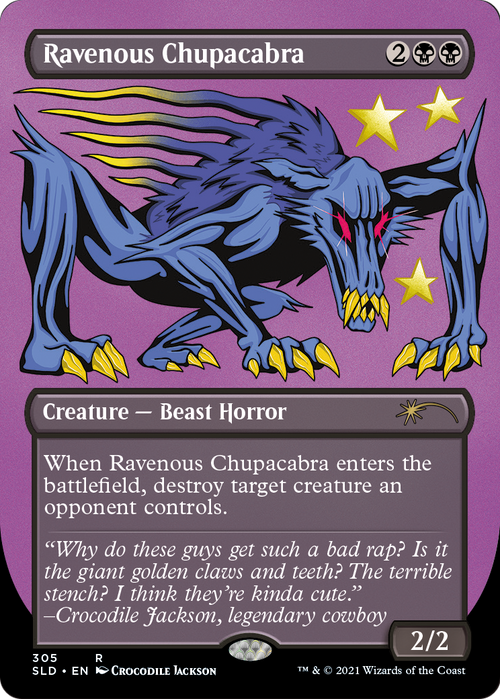 Ravenous Chupacabra (SLD-305) - Secret Lair Drop (Borderless) Etched Foil