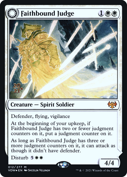 Faithbound Judge (PRE-012) - Innistrad: Crimson Vow Promos: (Double Faced Transform) Foil