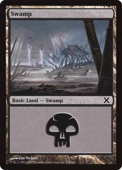 Swamp (374) (10E-374) - Tenth Edition Foil