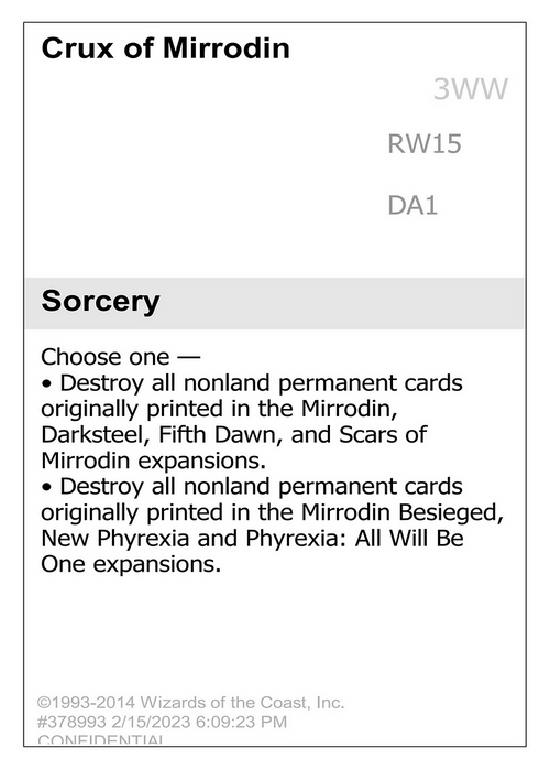 Crux of Mirrodin (UNK-) - Unknown Event