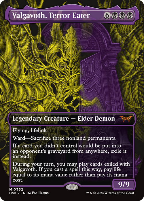 Valgavoth, Terror Eater (Showcase) (DSK-352) - Duskmourn: House of Horror (Borderless) Foil