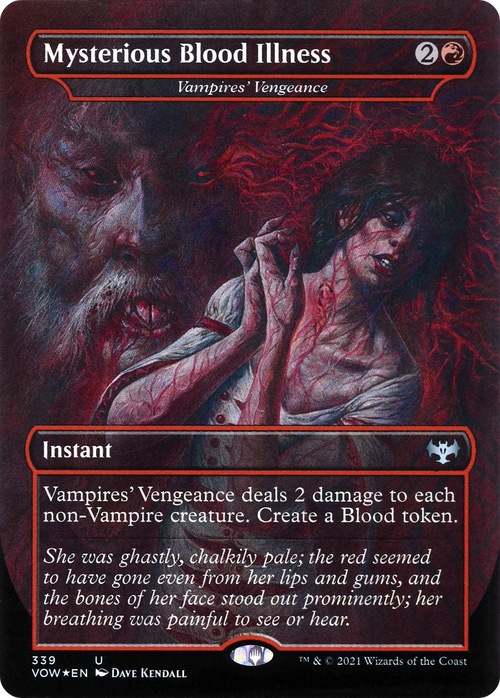 Mysterious Blood Illness - Vampires' Vengeance (VOW-339) - Innistrad: Crimson Vow / Mysterious Blood Illness (Borderless)